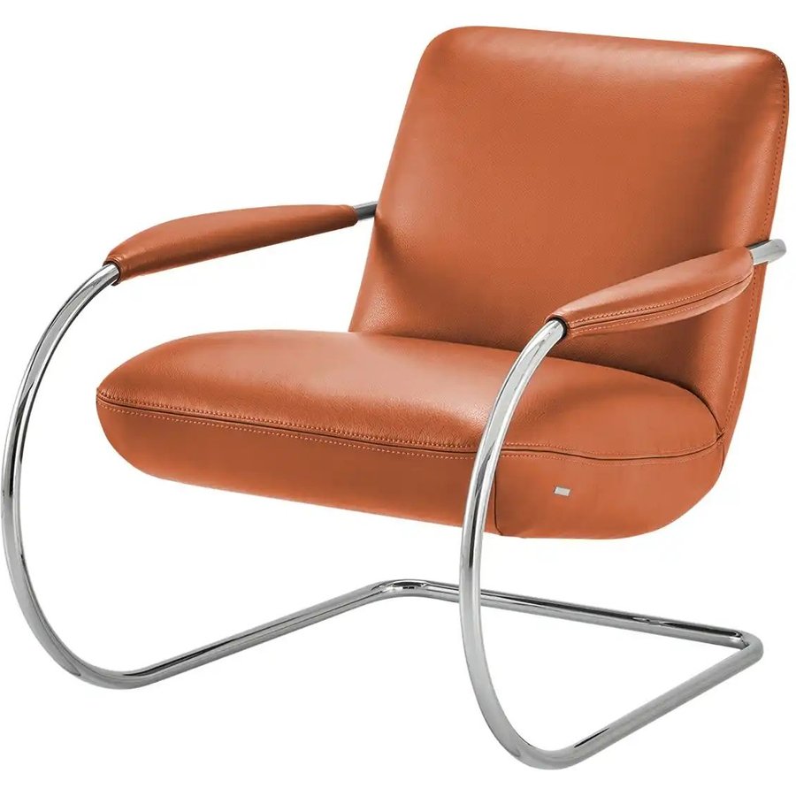KOINOR Freischwingersessel aus Echtleder Jingle, orange