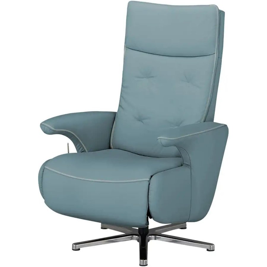 meinSofa Drehsessel aus Leder Franzi, blau