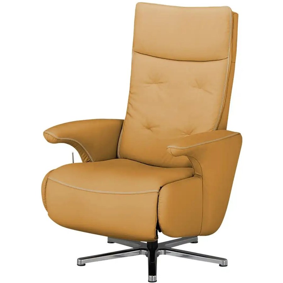 meinSofa Drehsessel aus Leder Franzi, orange