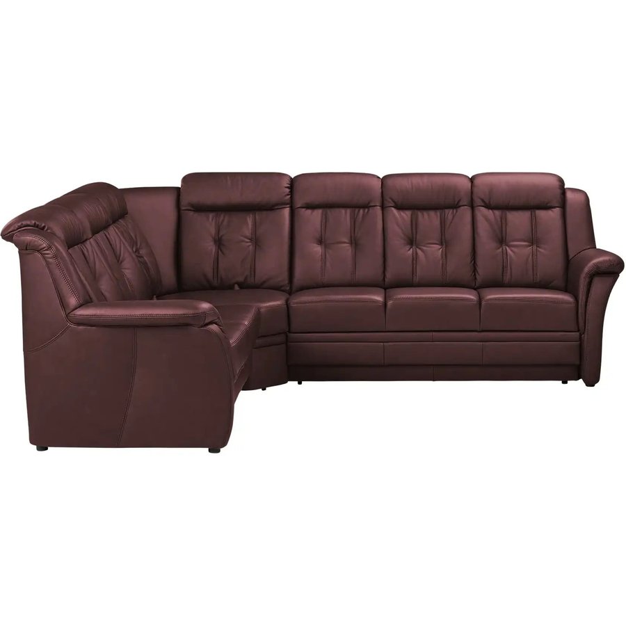 Polstermöbel Oelsa Komfort-Ecksofa aus Leder Andorra, rot