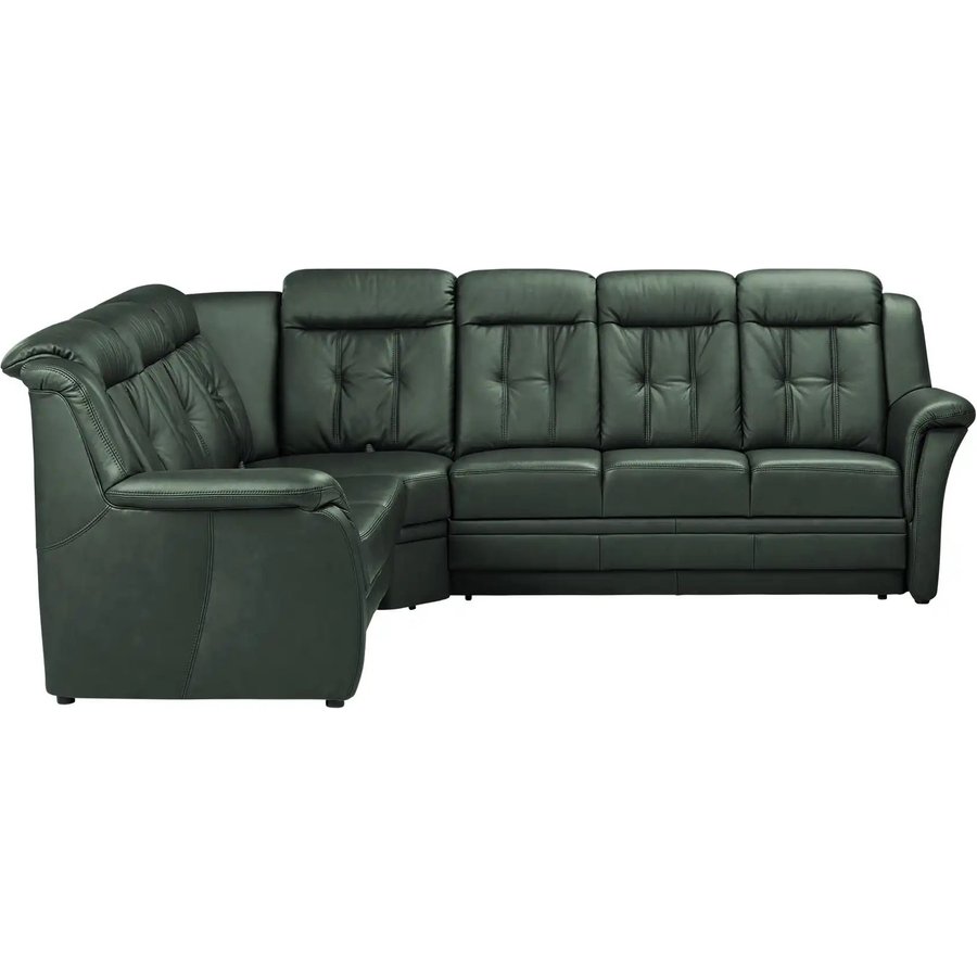 Polstermöbel Oelsa Komfort-Ecksofa aus Leder Andorra, grün