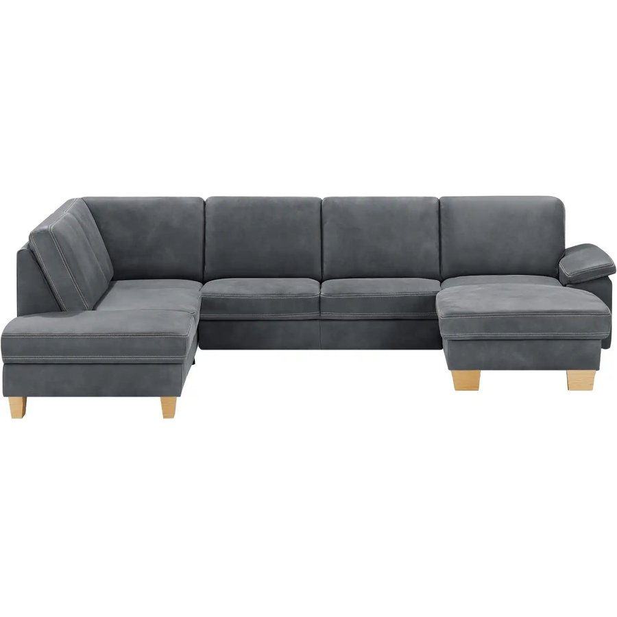 meinSofa Wohnlandschaft Leder Samu, grau