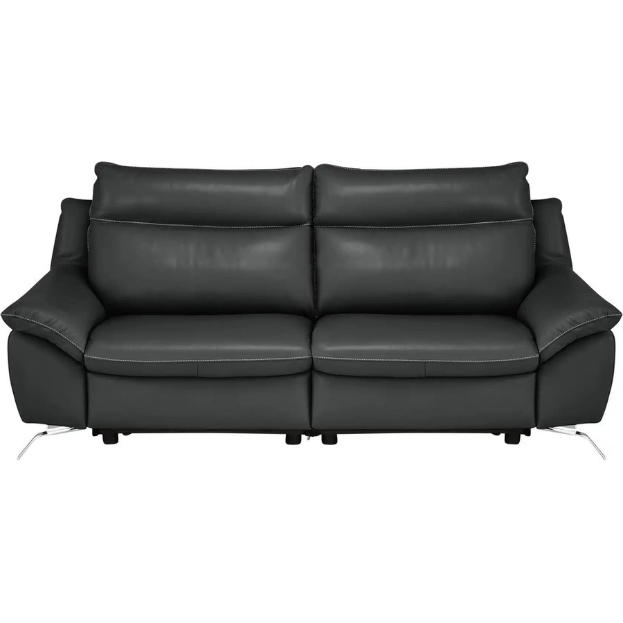 Natuzzi Editions Sofa aus Echtleder Orlando, schwarz