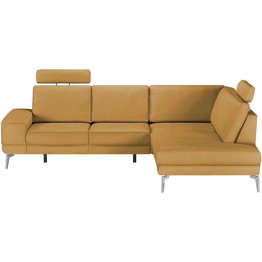 meinSofa Ecksofa aus Leder Dana, gelb