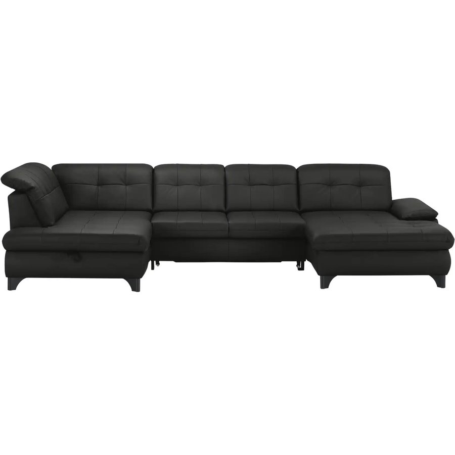 Lounge Collection Wohnlandschaft Leder Jona, schwarz