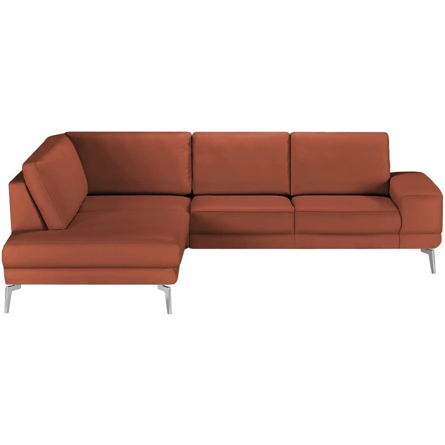 meinSofa Ecksofa aus Leder Dana, rot