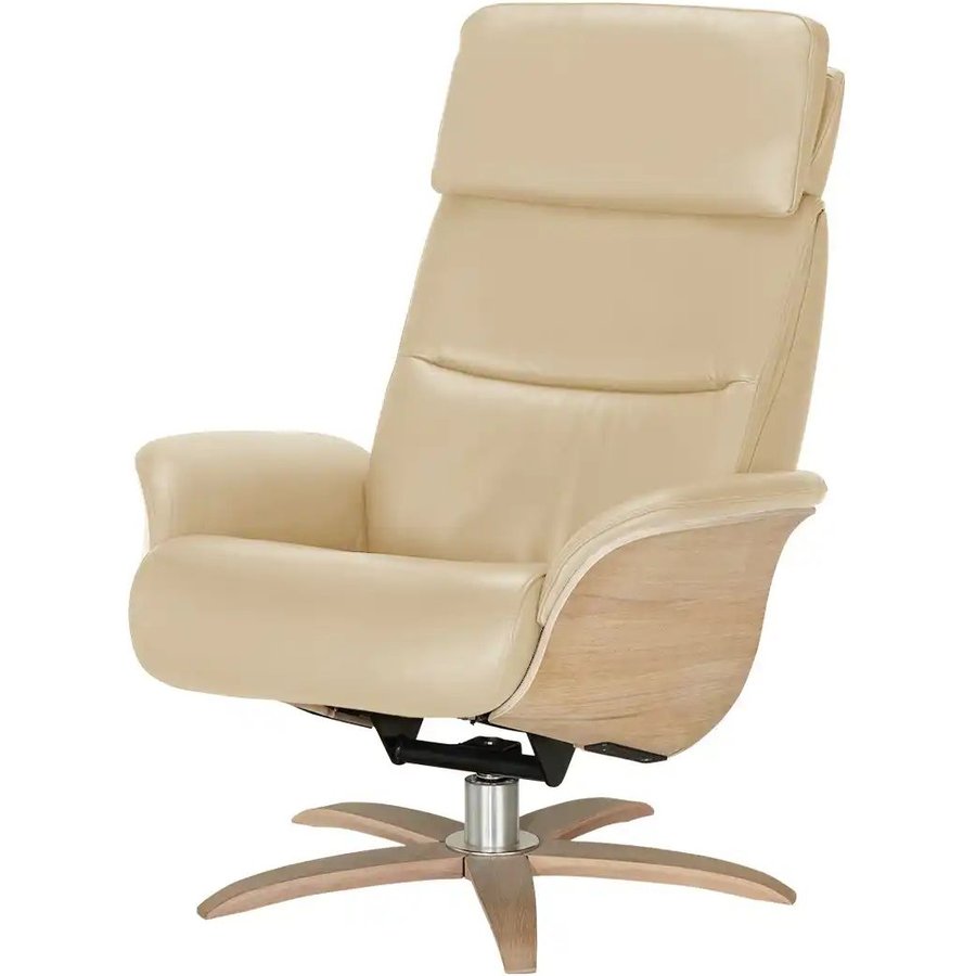 Nils Olsen Relaxsessel Leder mit Relaxfunktion Balance, beige