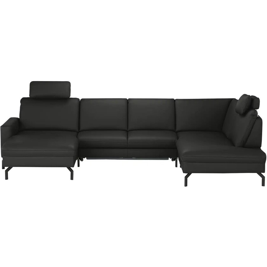 meinSofa Wohnlandschaft aus Leder Grace, schwarz