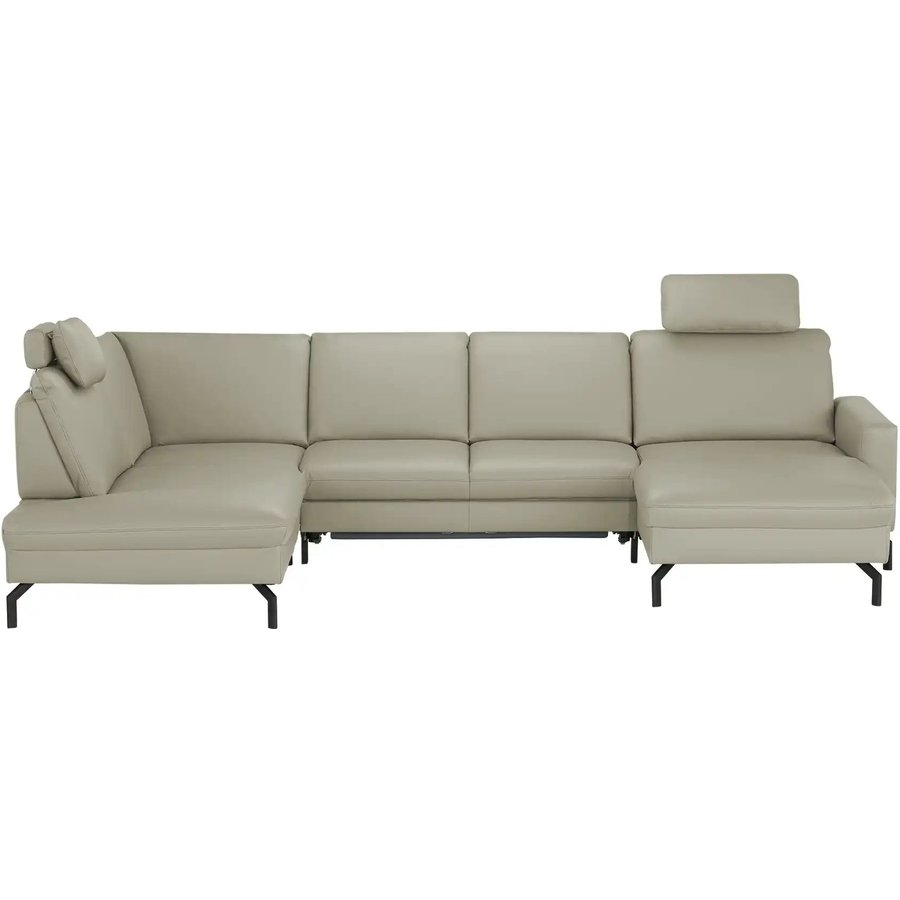 meinSofa Wohnlandschaft aus Leder Grace, grau