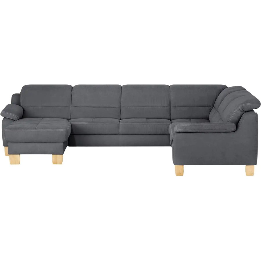 meinSofa Wohnlandschaft aus Mikrofaser Hanna, grau
