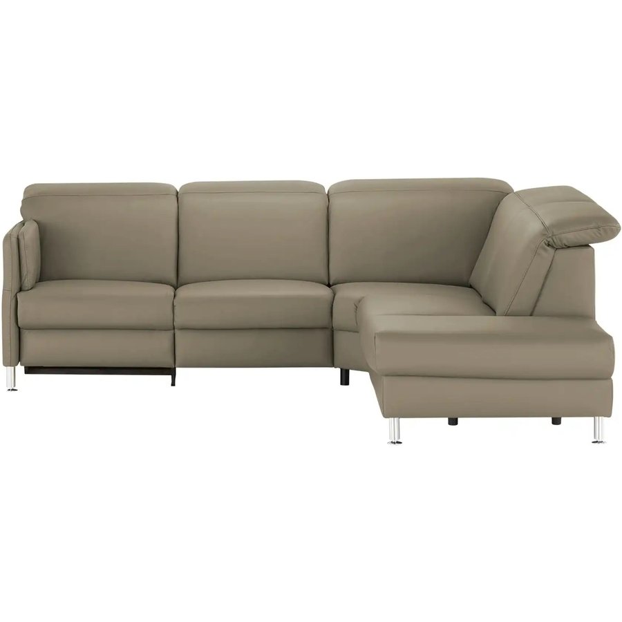 meinSofa Leder-Ecksofa Leon, grau