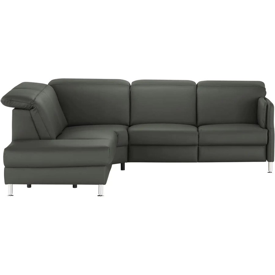meinSofa Leder-Ecksofa Leon, grau