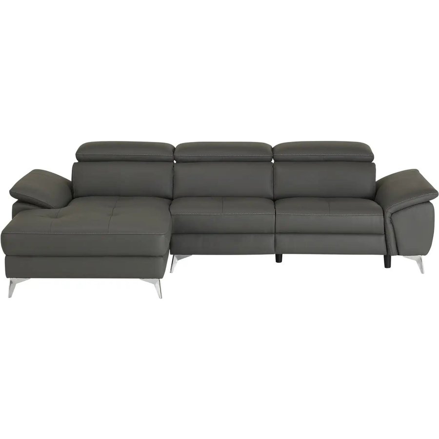 Leder-Ecksofa Danae klein, grau