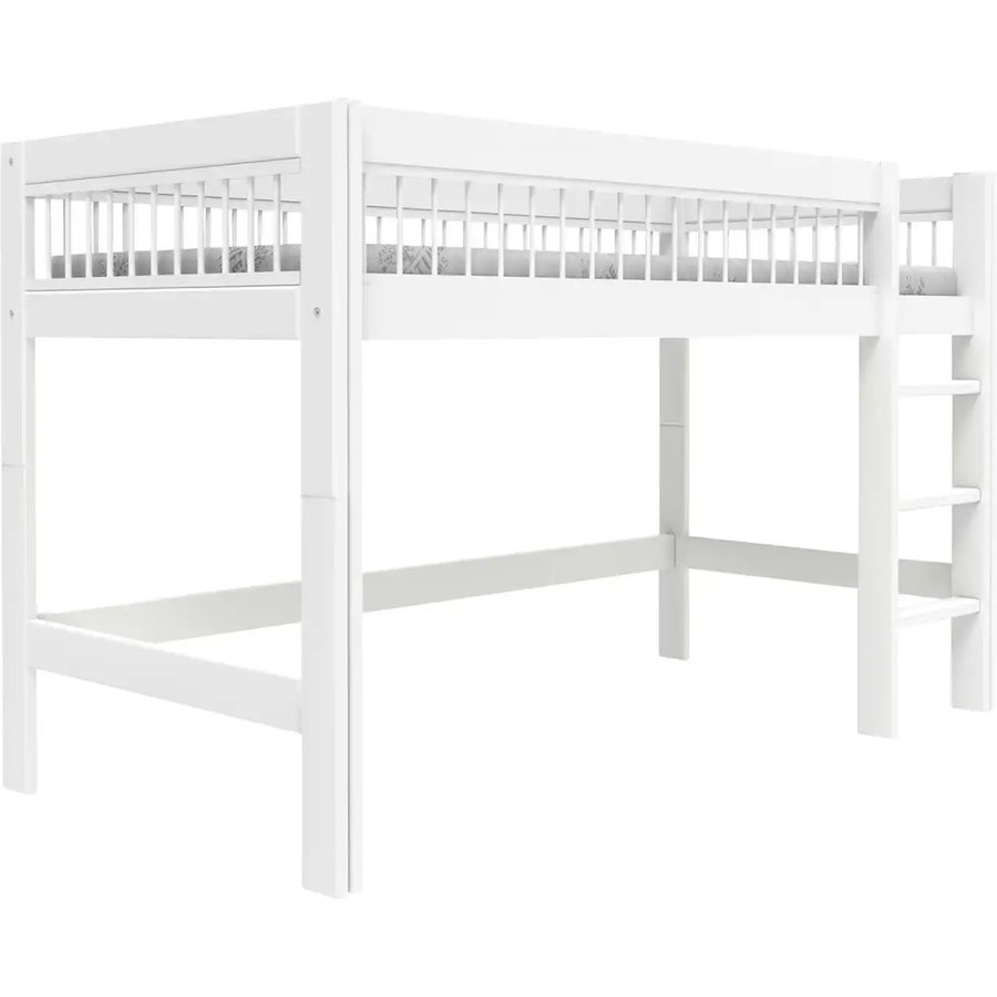 Lifetime Halbhohes Bett mit gerader Leiter Breeze, weiß
