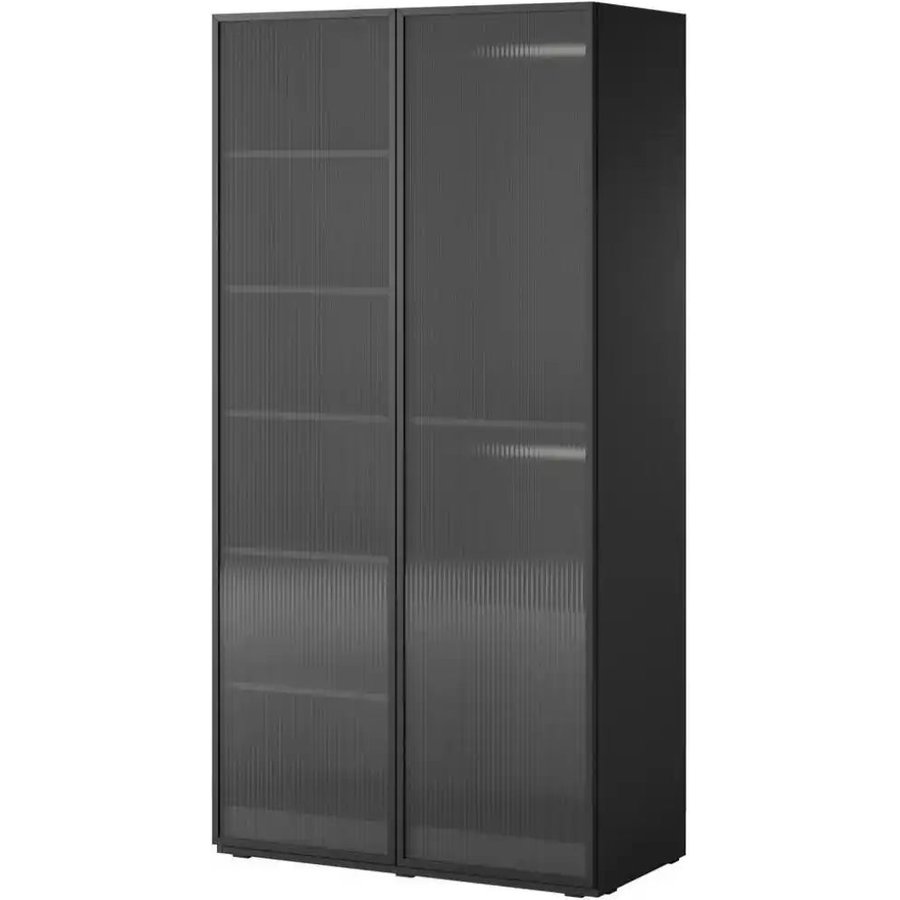Drehtürenschrank mit Glastüren Sandbox, schwarz
