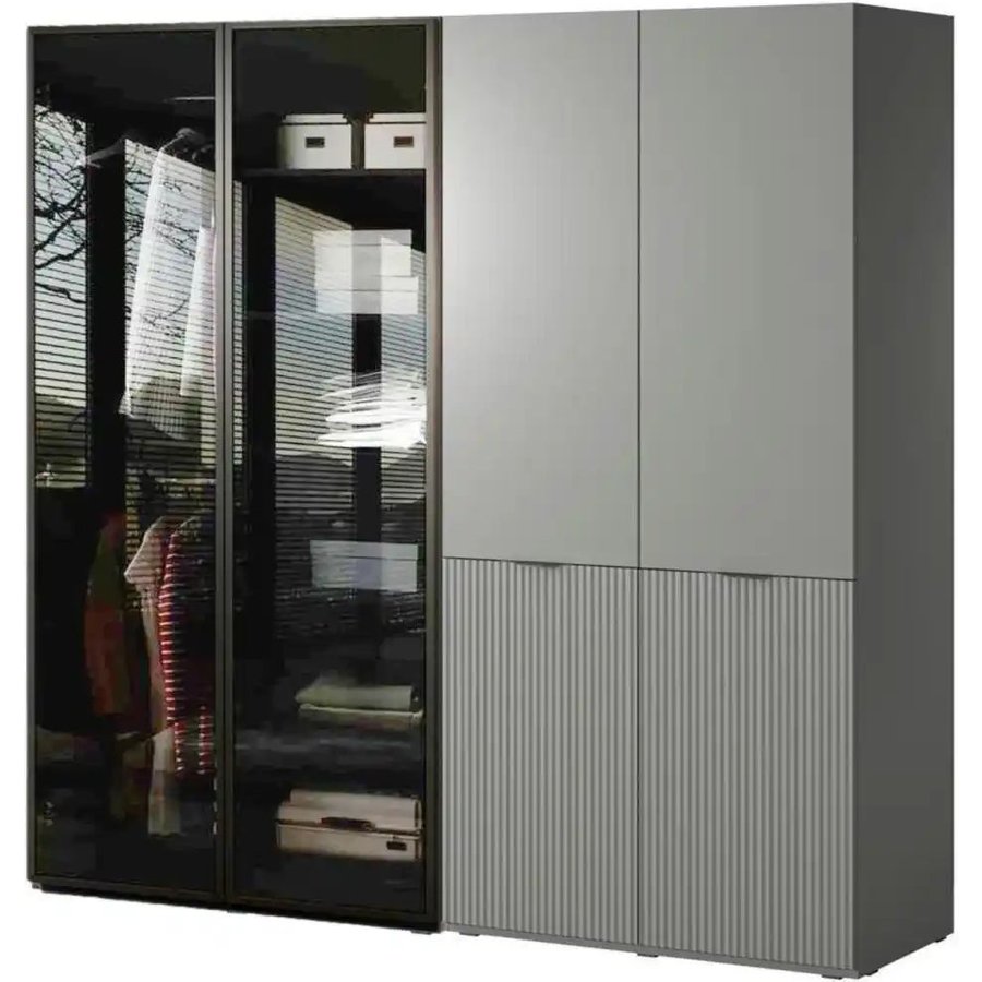 Drehtürenschrank 4 türig Sandbox, grau