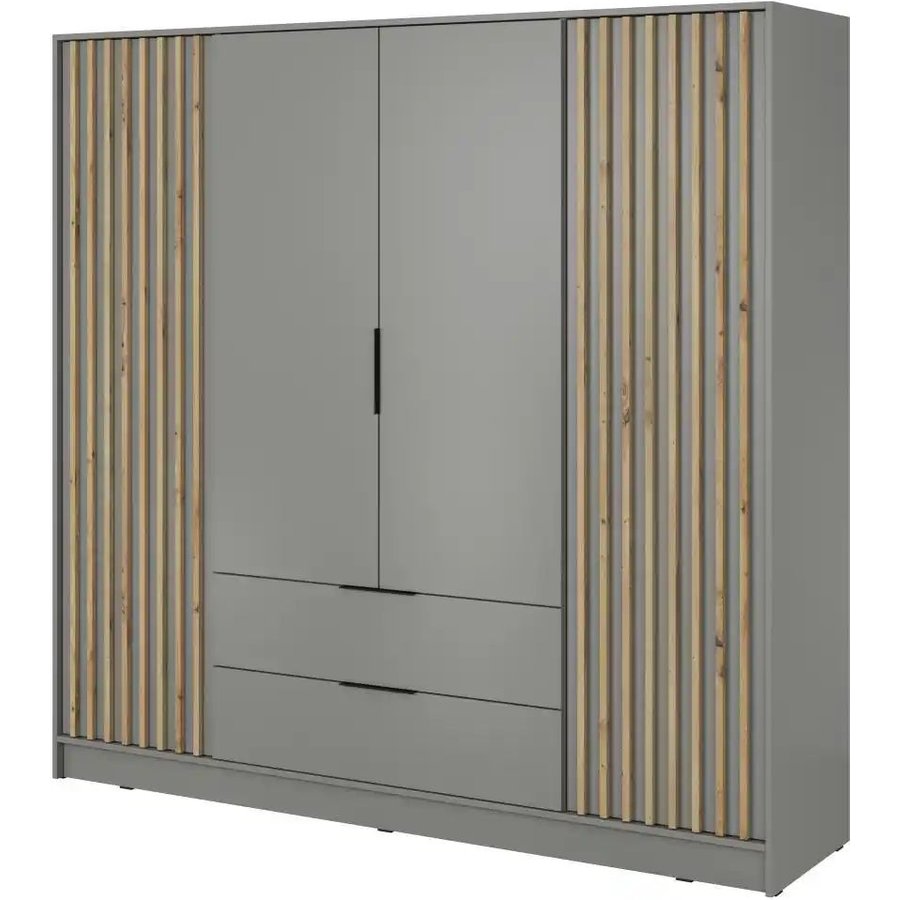 Drehtürenschrank, grau