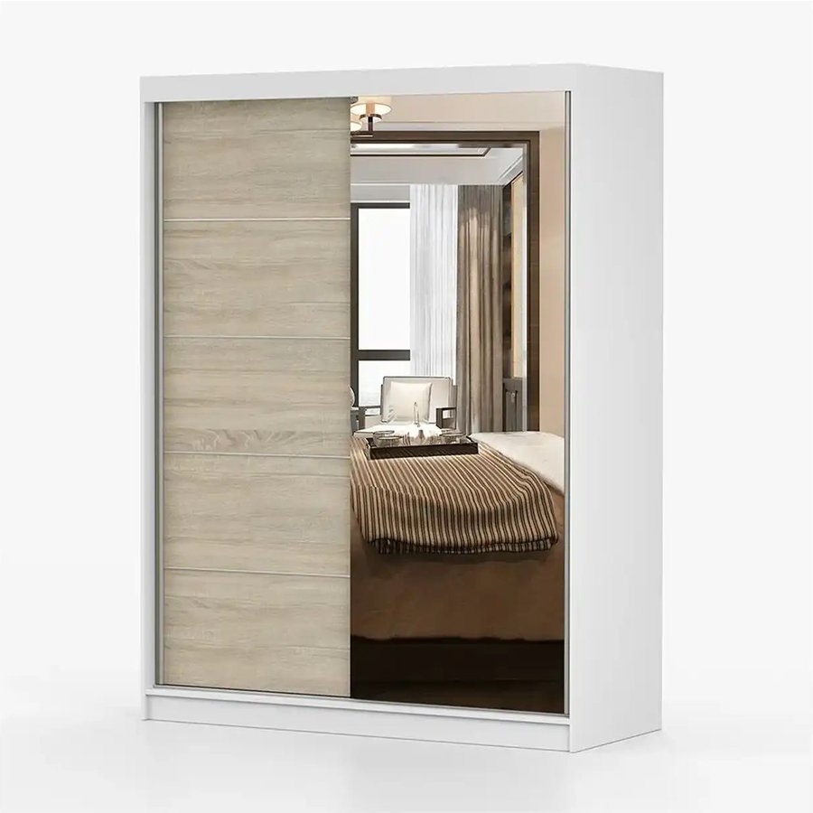 Schwebetürenschrank 2-türig Vista, weiß