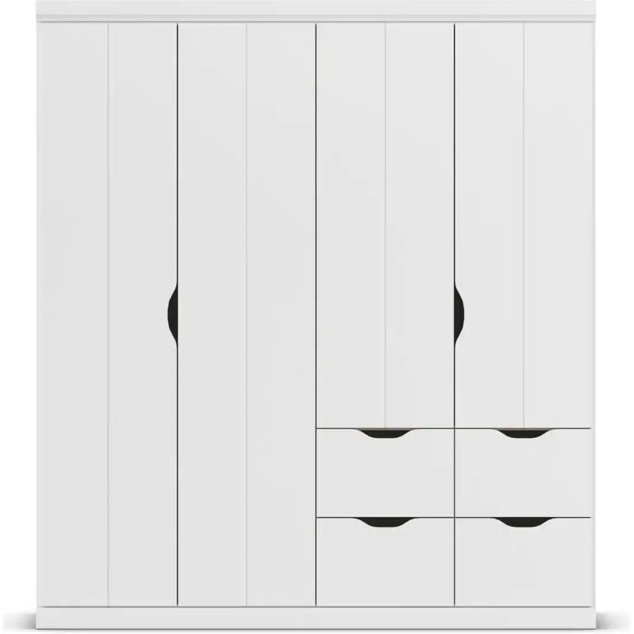 Kleiderschrank mit Schubladen, weiß
