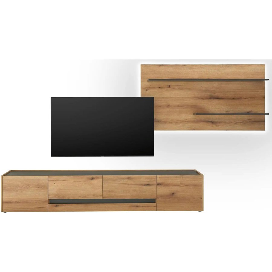 Wohnwand, holzfarben