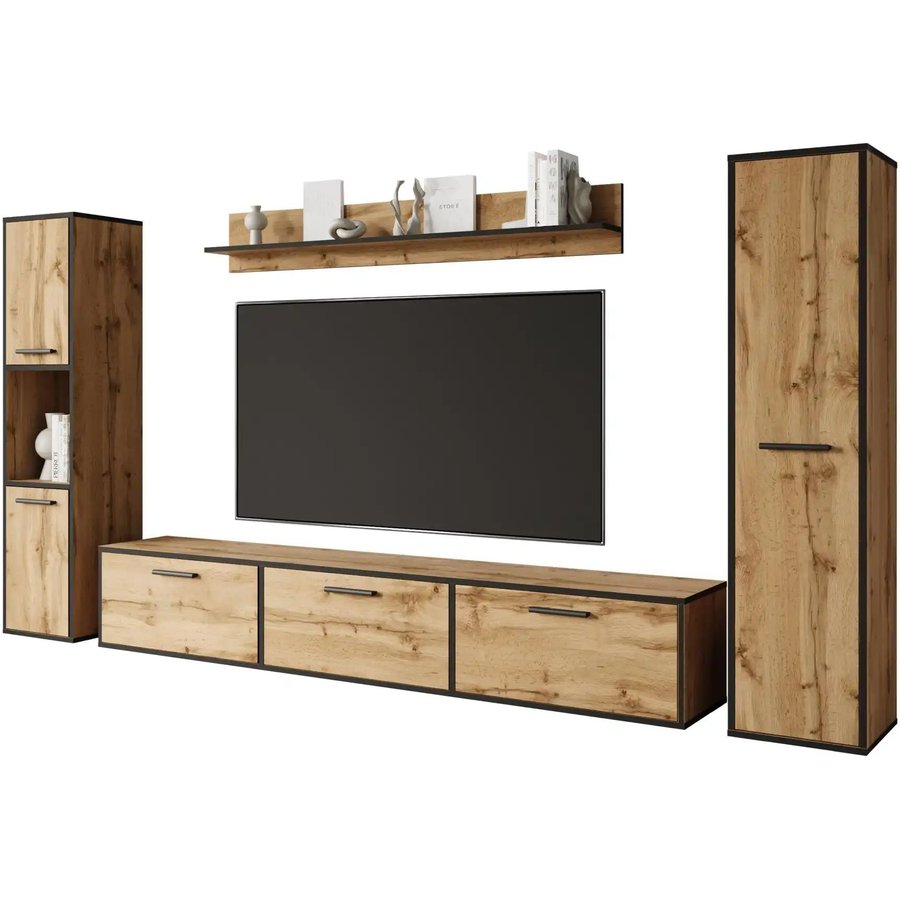 Wohnwand, holzfarben