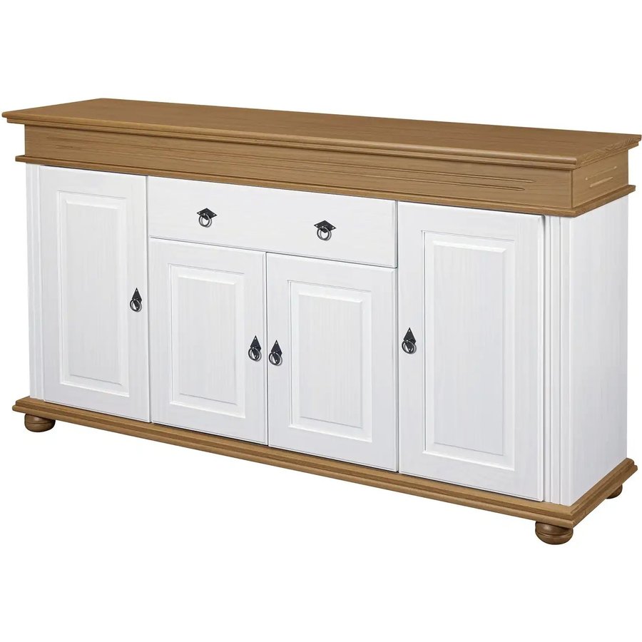 Sideboard aus Massivholz Fehmarn, weiß