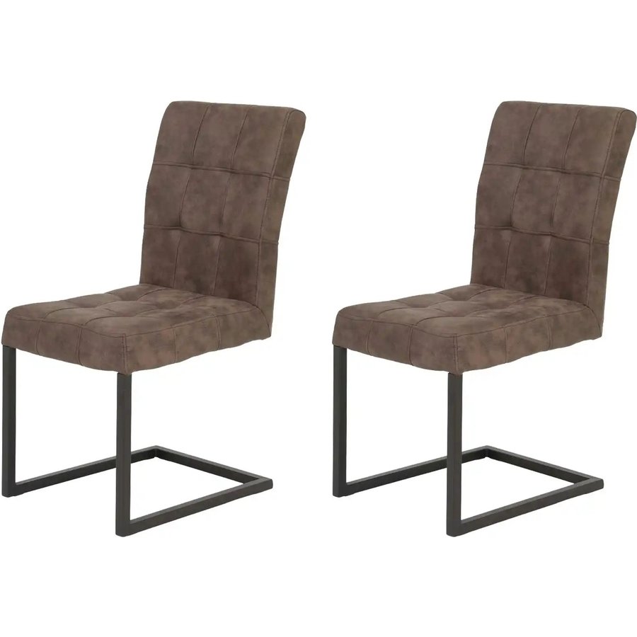 Polsterschwingstuhl 2er-Set Samuel, braun