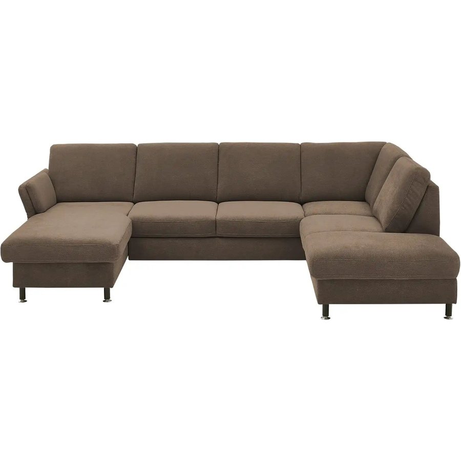 meinSofa Wohnlandschaft aus Flachgewebe Veit, braun