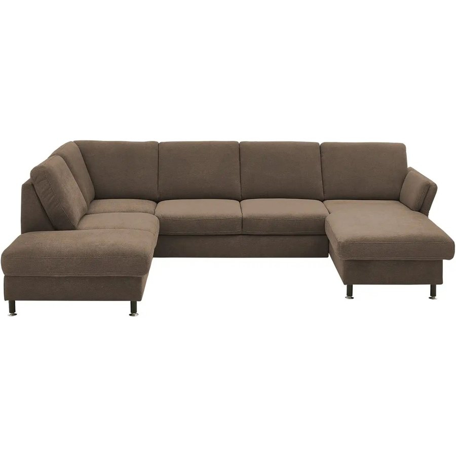 meinSofa Wohnlandschaft aus Flachgewebe Veit, braun