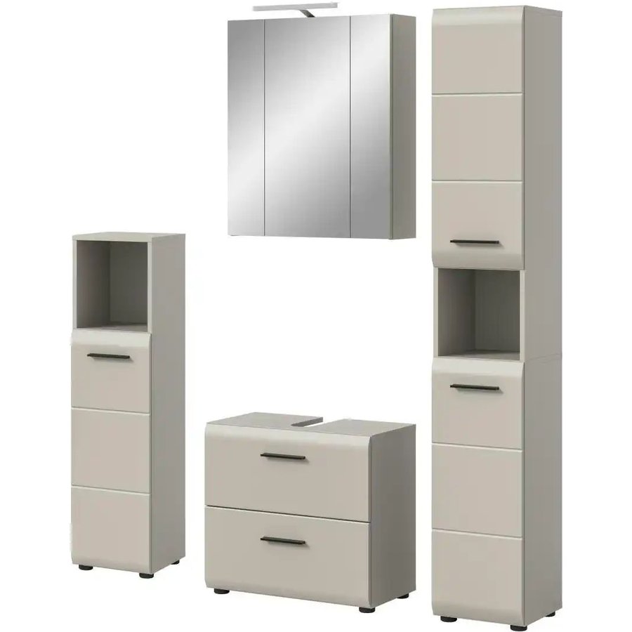 Badkombination mit Beleuchtung, beige