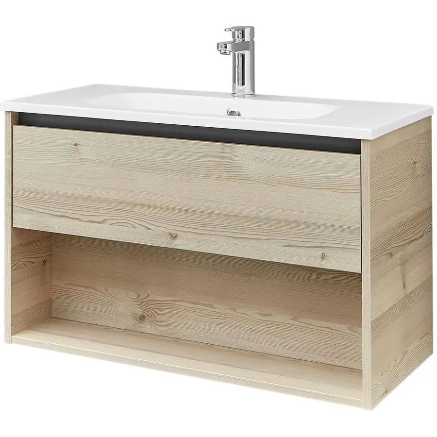 Waschtischlösung, holzfarben