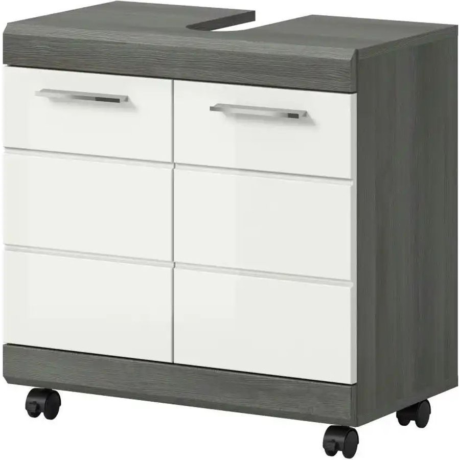 Waschbeckenunterschrank, silber