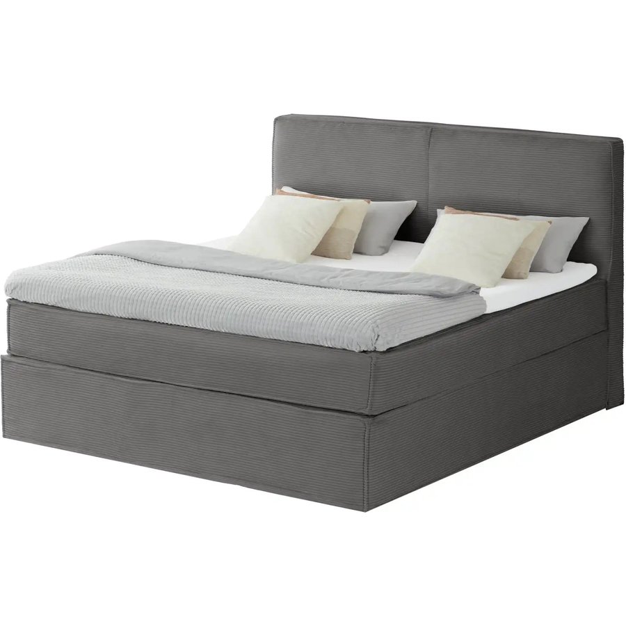 Boxi Boxspringbett mit trendigem Keder Boxi, grau