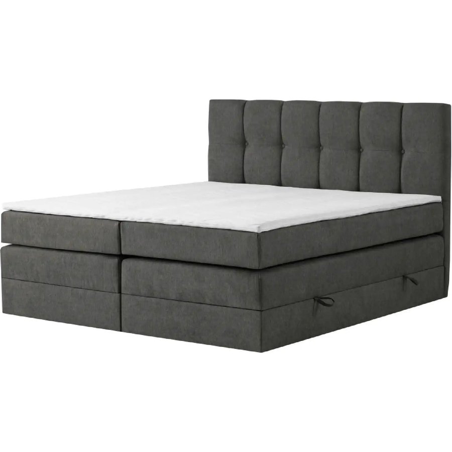 Boxspringbett mit Bettkasten Leeds, grau