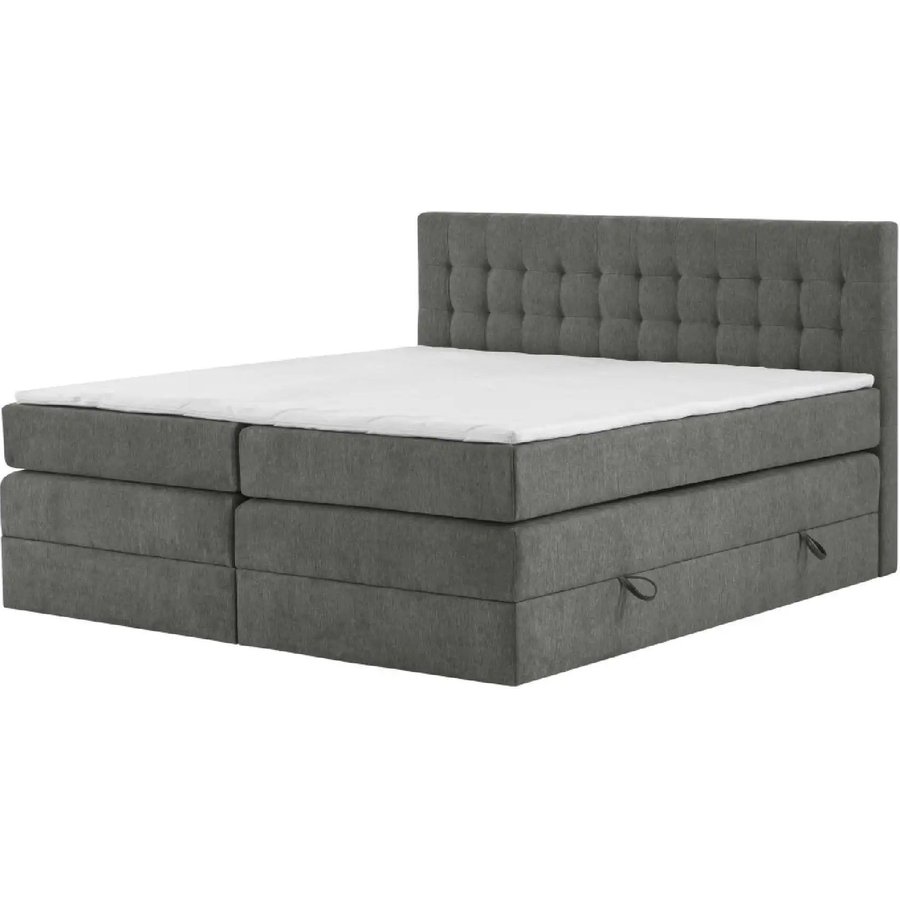 Boxspringbett mit Bettkasten Barcelona, grau