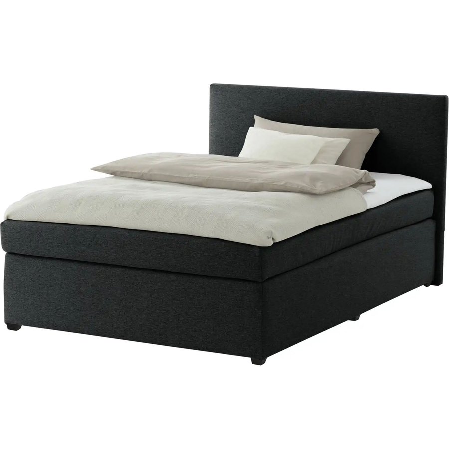 Boxspringbett mit Matratze und Topper H3 Duke, schwarz