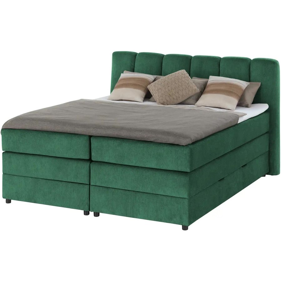 Boxspringbett mit Bettkasten Claire, grün