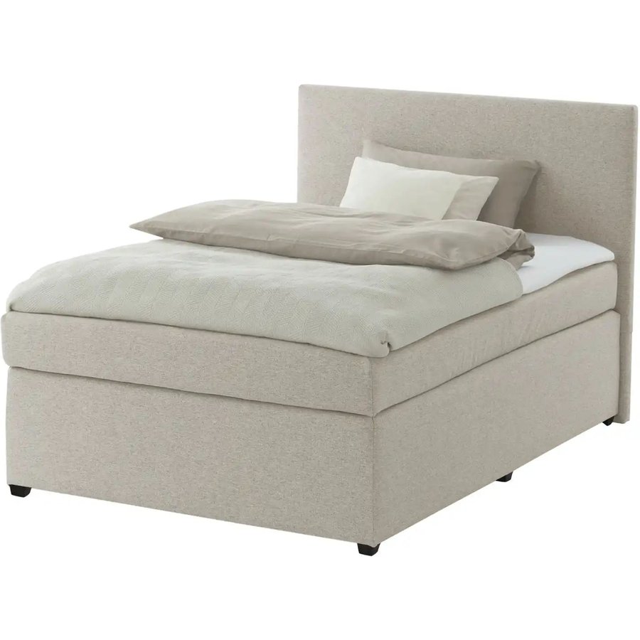 Boxspringbett mit Matratze und Topper H3 Duke, beige