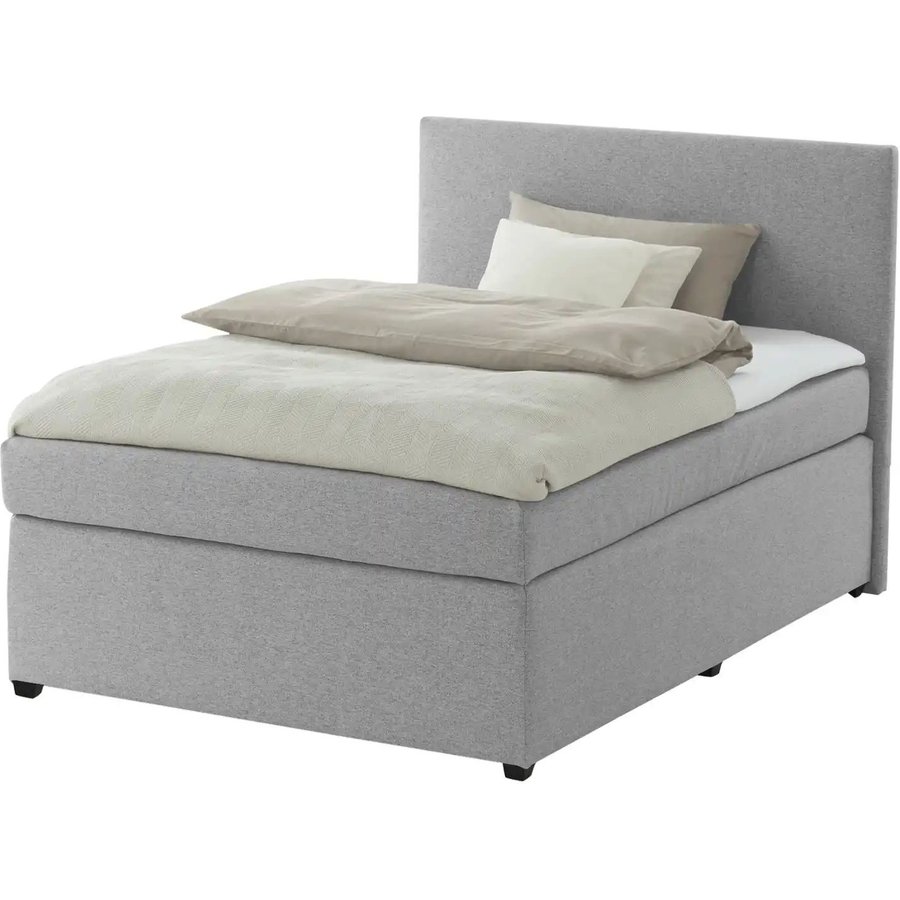 Boxspringbett mit Matratze und Topper H3 Duke, grau