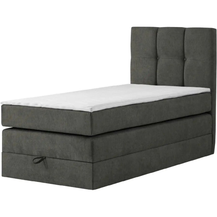 Boxspringbett mit Bettkasten Leeds, grau