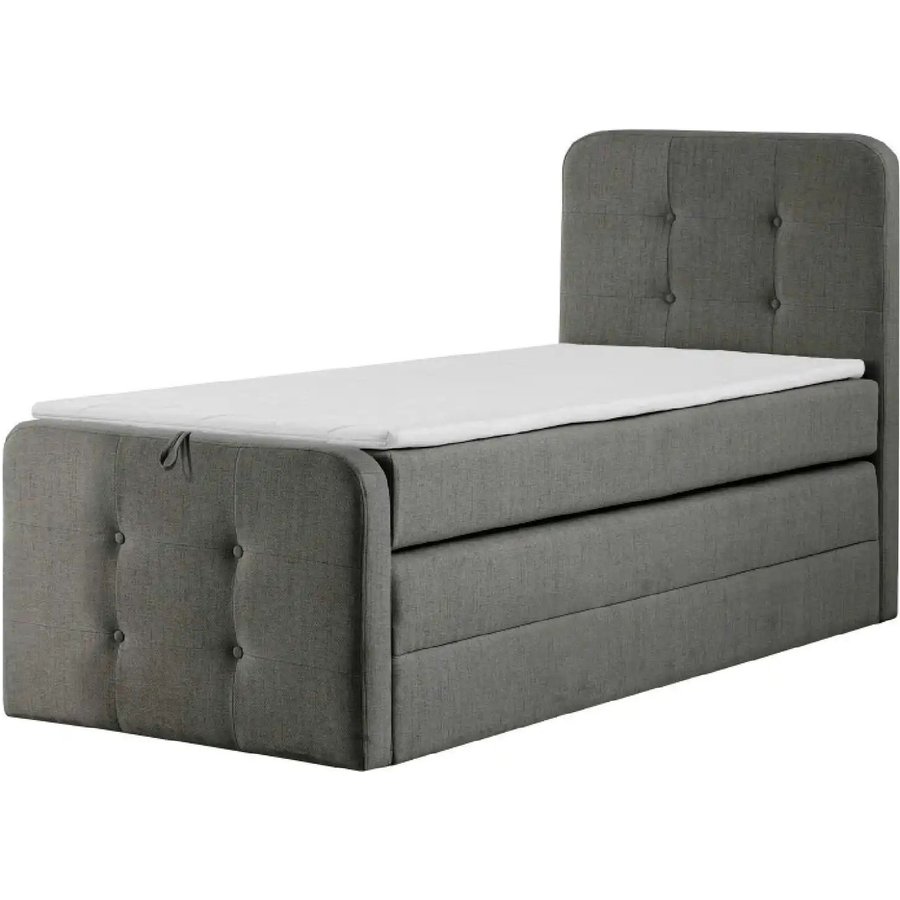 Boxspringbett mit Bettkasten Neapel, grau