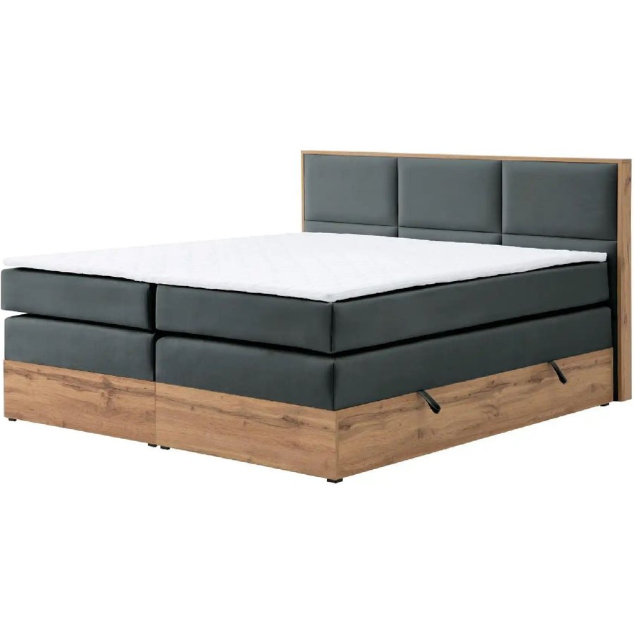 Boxspringbett mit Bettkasten Vancouver, grau