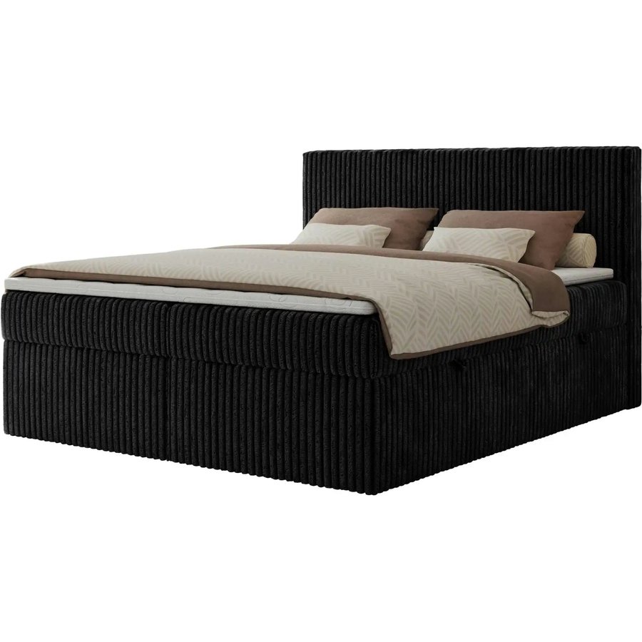 Boxbett mit Bettkasten Tiliano, schwarz