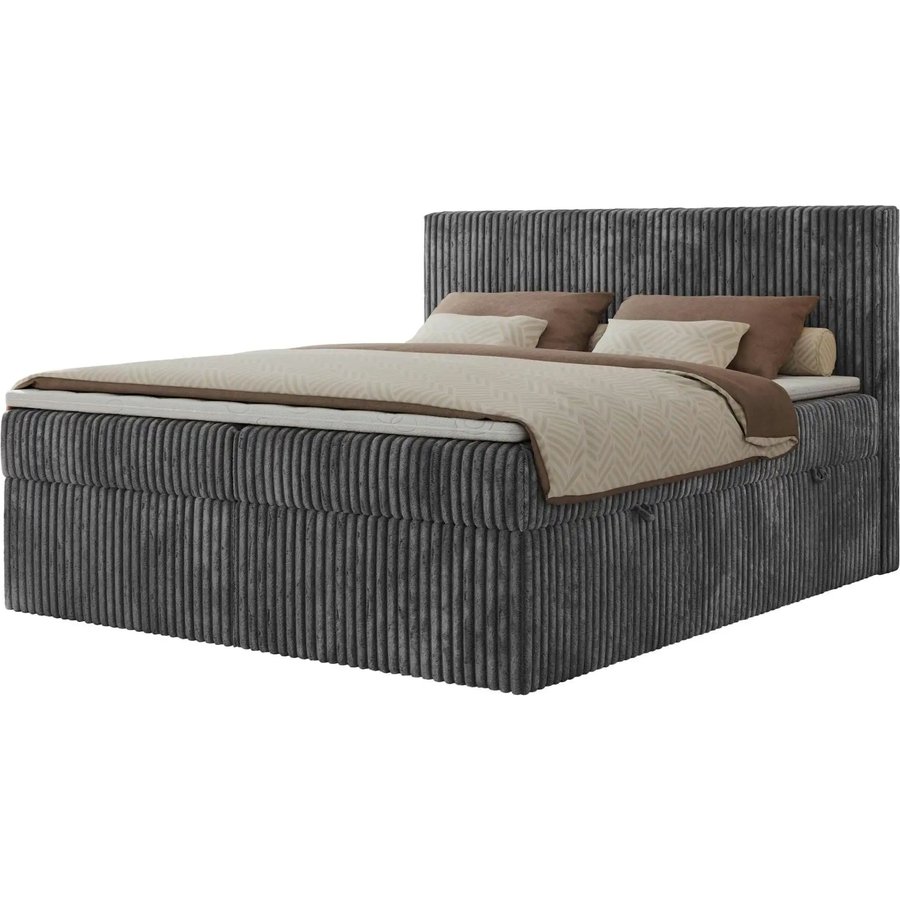Boxbett mit Bettkasten Tiliano, grau