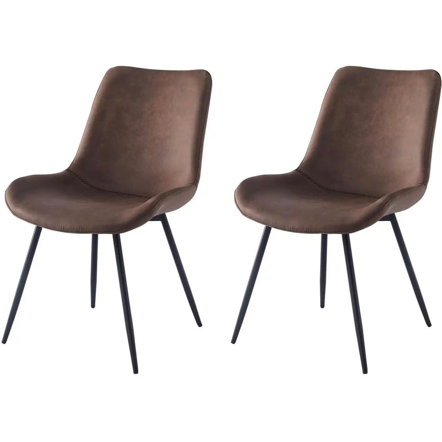 Stuhl 2er-Set, braun