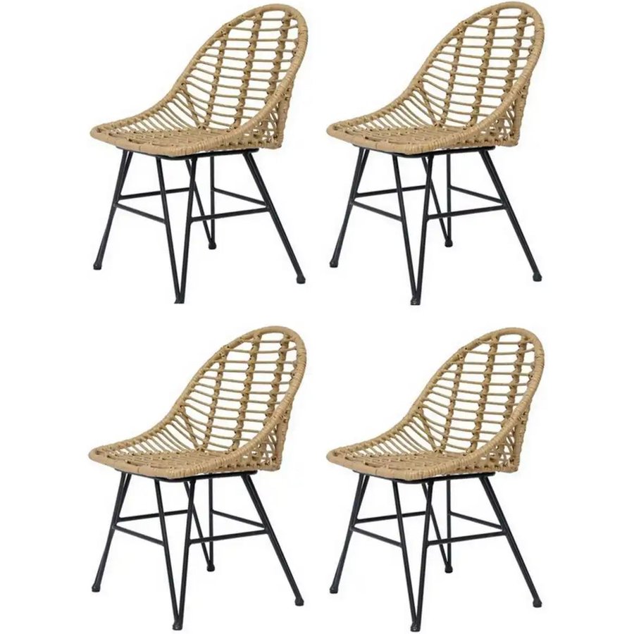 Stuhl 4er-Set, braun