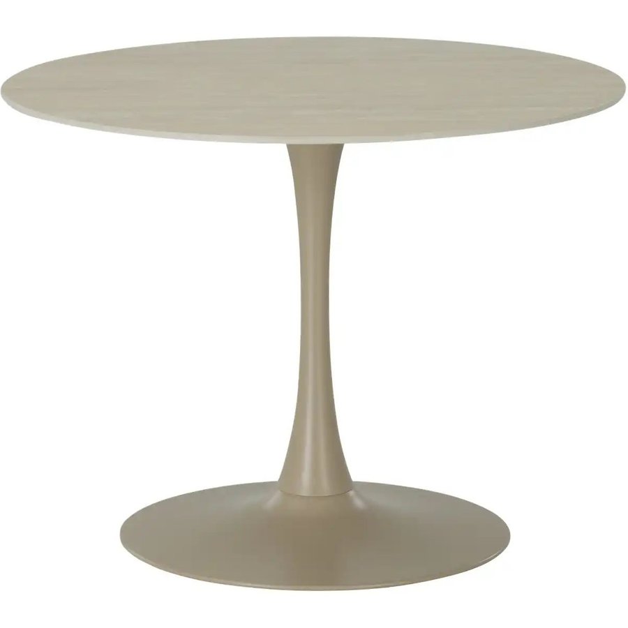 Runder Esstisch in Travertinoptik, beige