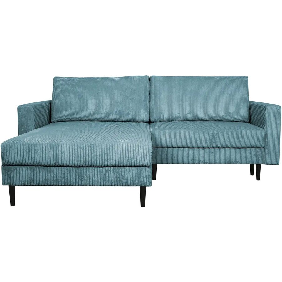 uno Ecksofa trendiger Cordstoff Livorno, blau
