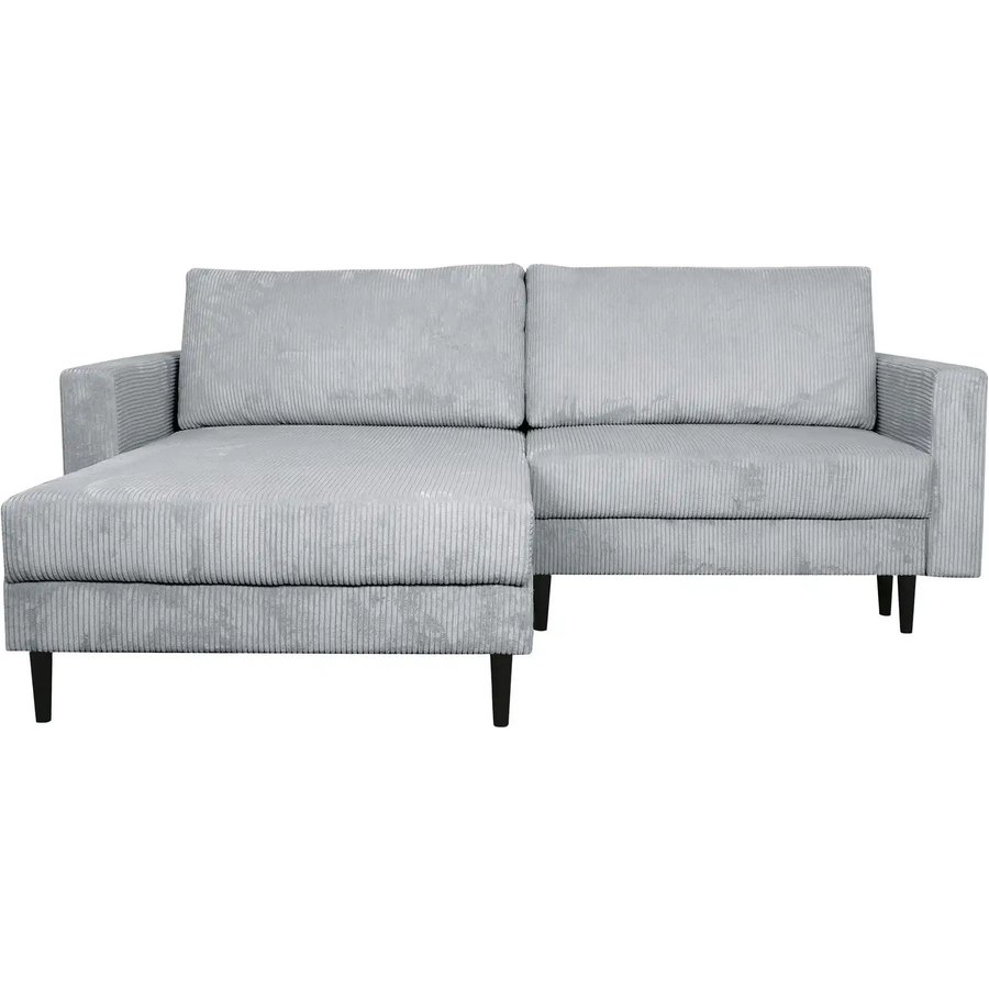 uno Ecksofa trendiger Cordstoff Livorno, grau