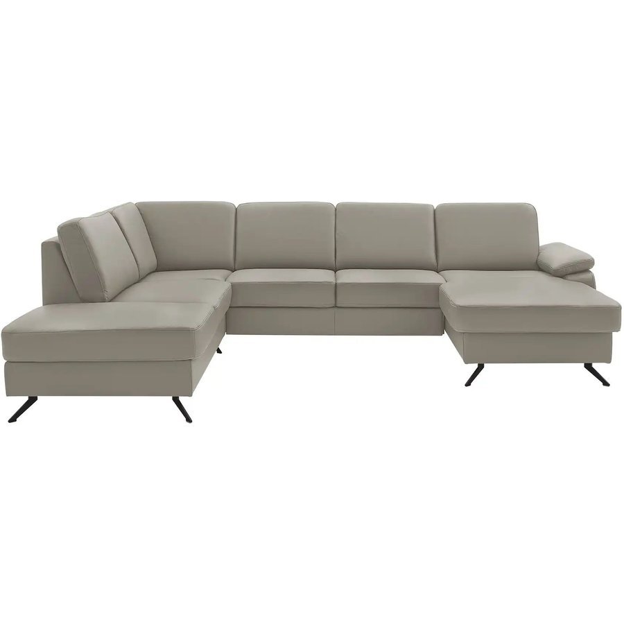 meinSofa Wohnlandschaft mit Sitz- und Rückenbezug aus Leder Kathi, grau Polstermöbel > Sofas > Wohnlandschaften - Höffner